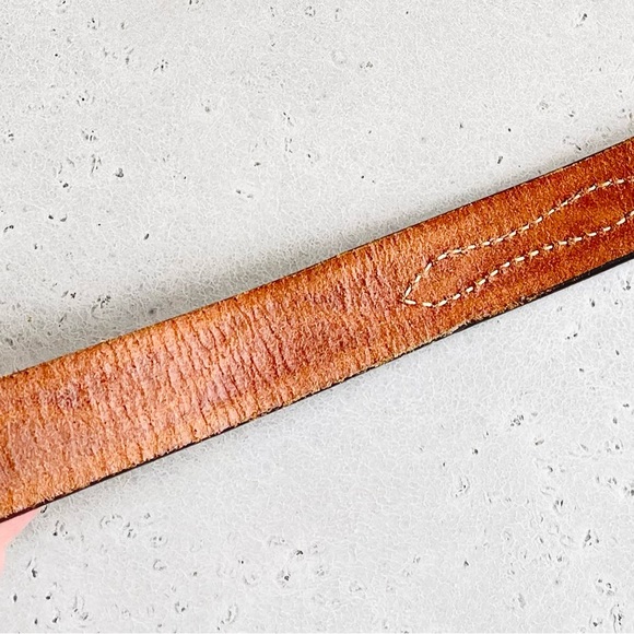Vintage TexTan Tex Tan Full Grain Cowhide Hand Tooled Belt Size 32 1932B Western - Picture 7 of 7